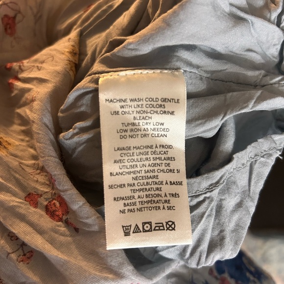 Free People Light Gray Floral Maxi Dress with Blue Border - Picture 10 of 11